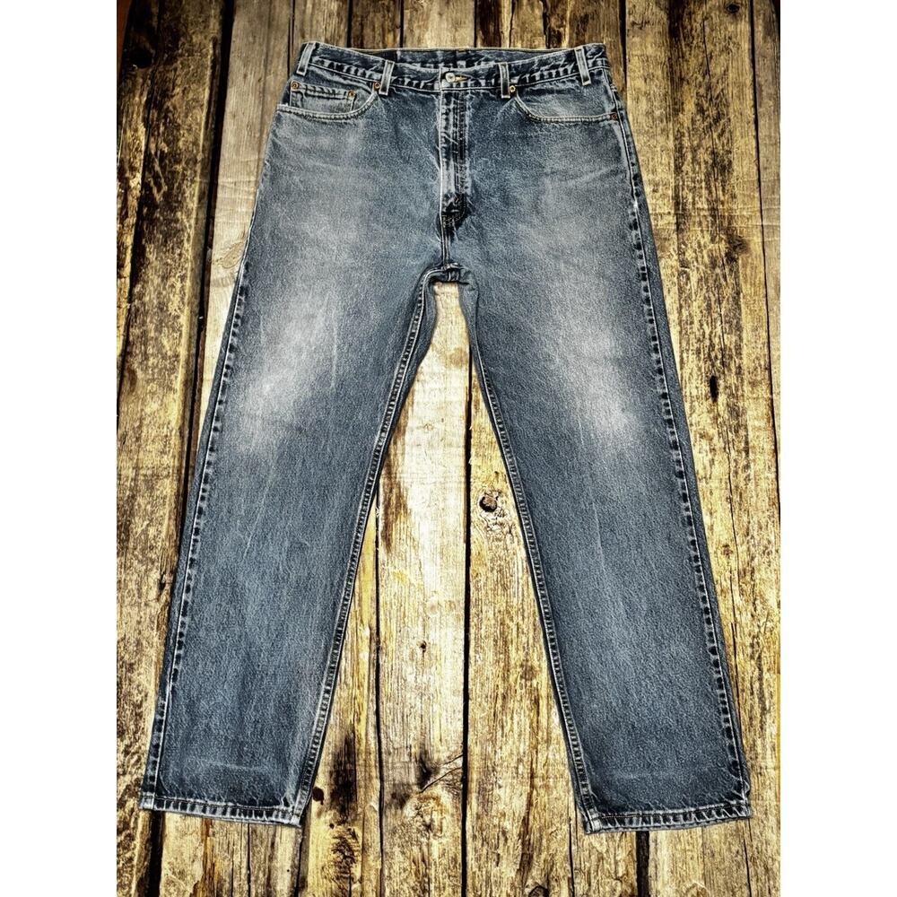 VTG Levis 505 Jeans Mens 38x32 Regular Fit Straight Leg Y2K Medium Blue Wash